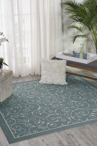 Nourison Home and Garden RS019 Light Blue Area Rug Room Image