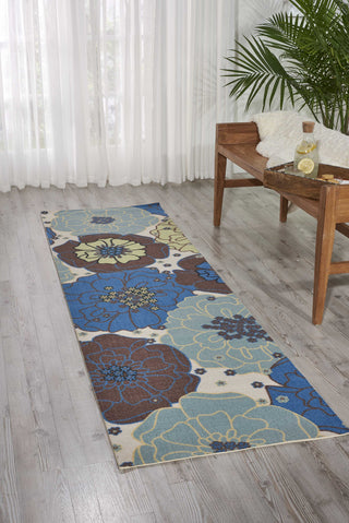 Nourison Home and Garden RS021 Light Blue Area Rug Room Image Feature