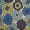 Nourison Home and Garden RS021 Light Blue Area Rug 5'3'' X 5'3'' Square