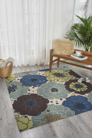 Nourison Home and Garden RS021 Light Blue Area Rug Room Image