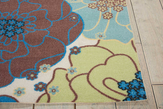 Nourison Home and Garden RS021 Light Blue Area Rug Detail Image