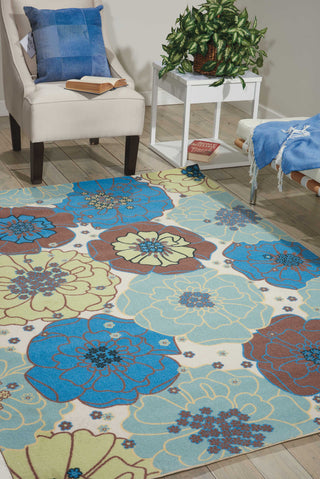 Nourison Home and Garden RS021 Light Blue Area Rug Room Image