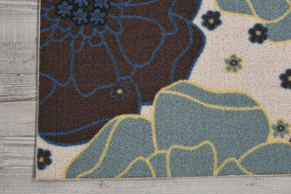 Nourison Home and Garden RS021 Light Blue Area Rug Corner Image