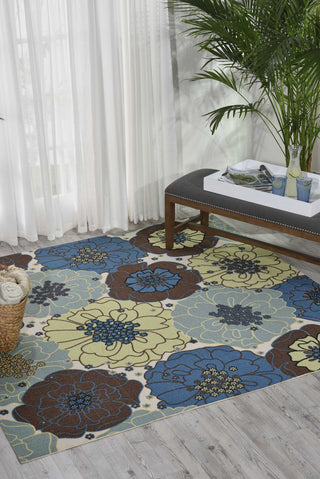 Nourison Home and Garden RS021 Light Blue Area Rug Room Image