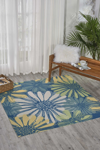 Nourison Home and Garden RS022 Blue Area Rug Room Image Feature