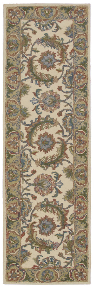 Nourison India House IH05 Ivory Gold Area Rug 3' X 8'