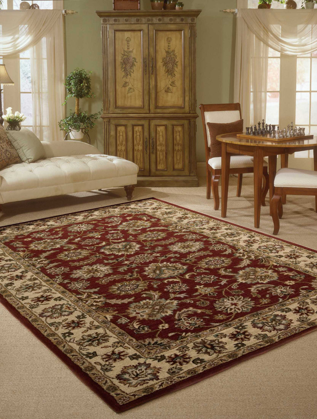 Nourison India House IH72 Red Area Rug Room Image Feature