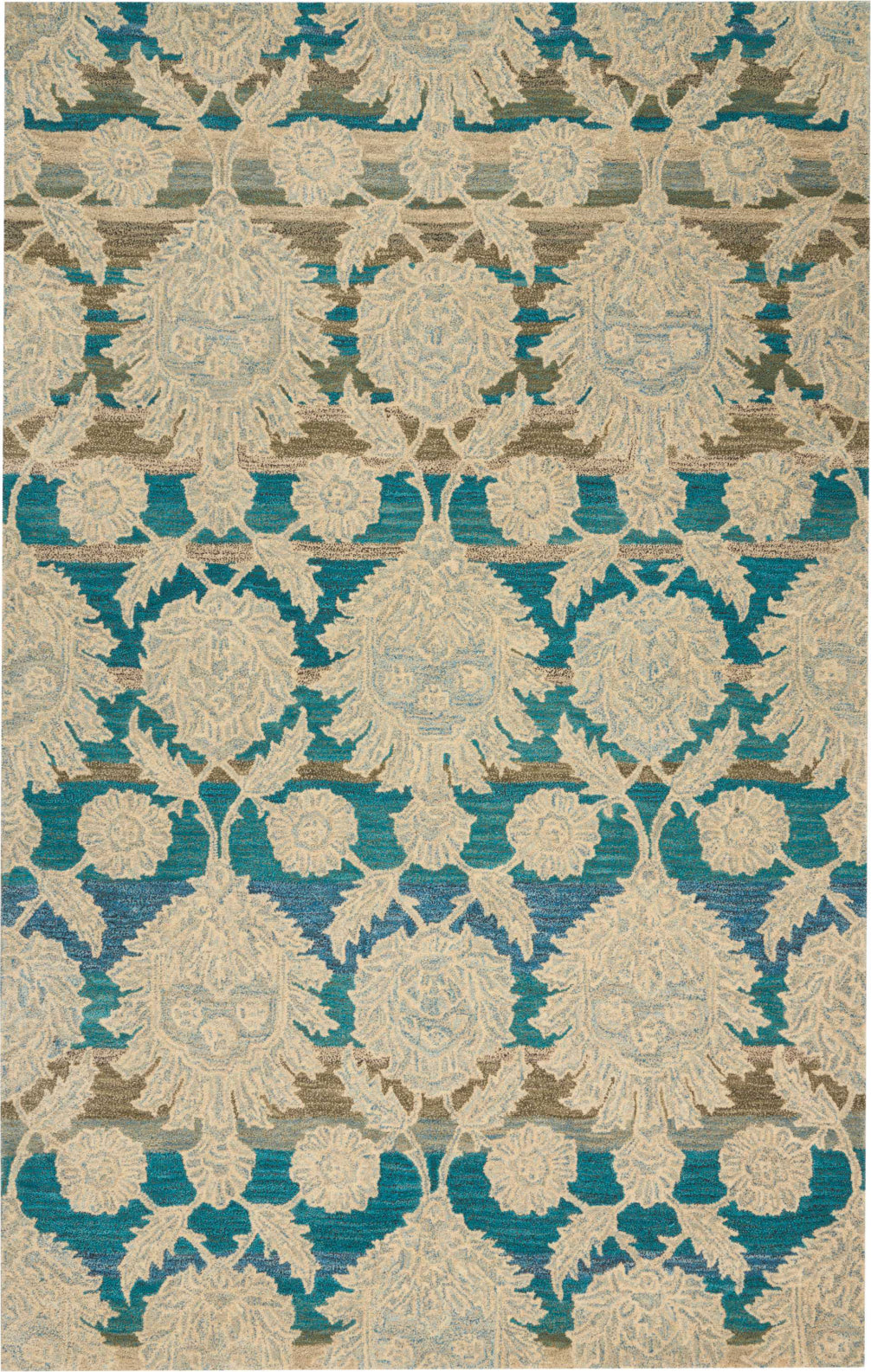 India House IH91 Ivory/Teal Area Rug by Nourison main image