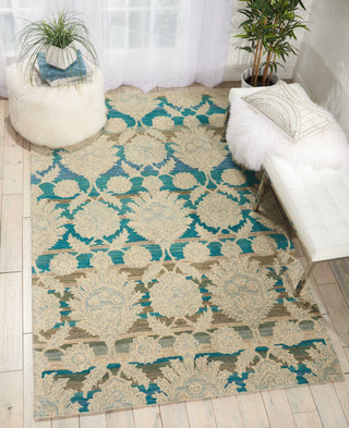 India House IH91 Ivory/Teal Area Rug by Nourison Room Image