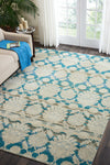 Nourison India House IH91 Ivory/Teal Area Rug Room Image Feature
