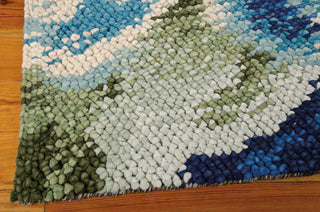 Nourison Impressionist IMPR1 Green Blue Area Rug Corner Image