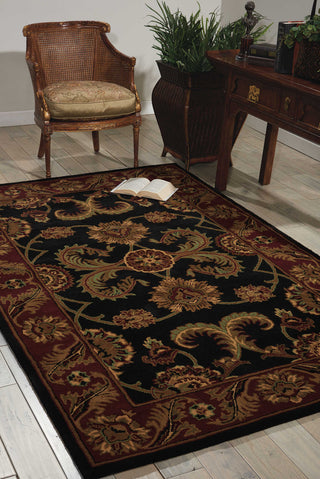 Nourison India House IH04 Black Area Rug Room Image Feature