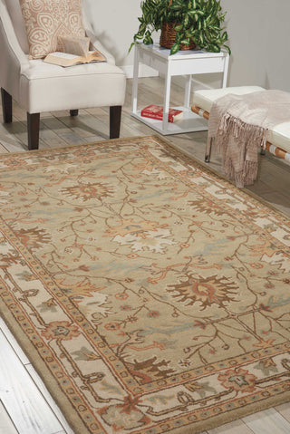 Nourison India House IH76 Sage Area Rug Room Image Feature