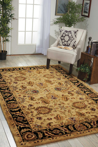 Nourison Jaipur JA22 Light Gold Area Rug Room Image Feature