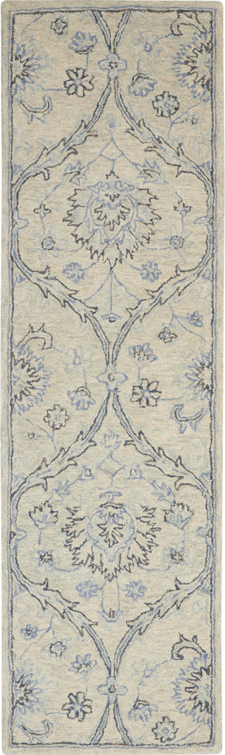 Nourison Jazmine JAZ03 Ivory/Blue Area Rug Room Image Feature