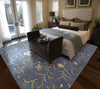 Nourison Julian JL33 Light Blue Area Rug 8' X 10' Bedrm Shot Feature