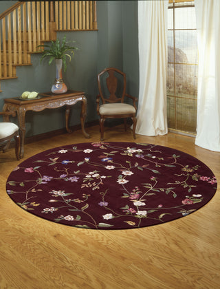 Nourison Julian JL45 Ruby Area Rug 8' Round Fyr Shot Feature