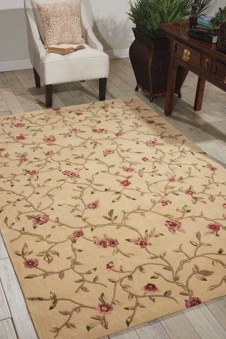 Nourison Julian JL22 Light Gold Area Rug Room Image Feature