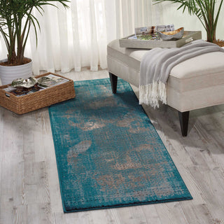 Nourison Karma KRM01 Blue Area Rug Room Image Feature