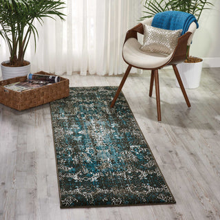 Nourison Karma KRM04 Blue Area Rug 3' X 8' Feature