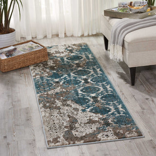 Nourison Karma KRM05 Ivory/Blue Area Rug Room Image