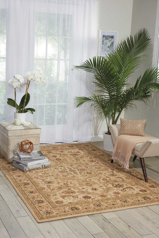 Nourison Lumiere KI600 Royal Countryside Beige Area Rug by Kathy Ireland 6' X 8' Feature