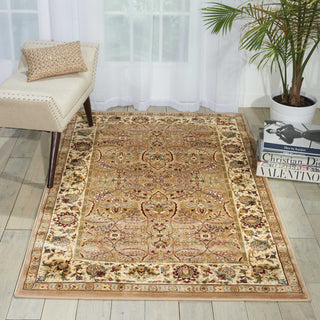 Nourison Antiquities ANT03 American Jewel Cream Area Rug by Kathy Ireland Corner Image Feature