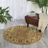 Nourison Antiquities ANT03 American Jewel Cream Area Rug by Kathy Ireland 4' Round Feature
