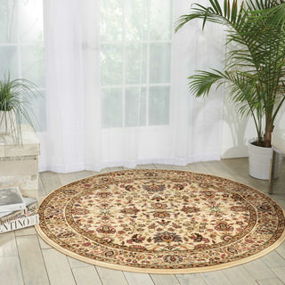 Nourison Antiquities ANT04 Royal Countryside Ivory Area Rug by Kathy Ireland 6' Round