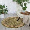 Nourison Antiquities ANT04 Royal Countryside Sage Area Rug by Kathy Ireland 4' Round