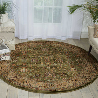 Nourison Antiquities ANT04 Royal Countryside Sage Area Rug by Kathy Ireland 6' Round