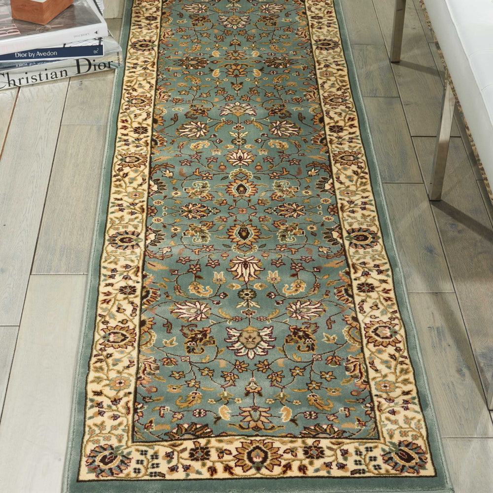 Nourison Antiquities ANT04 Royal Countryside Slate Blue Area Rug by Kathy Ireland Texture Image Feature