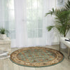 Nourison Antiquities ANT04 Royal Countryside Slate Blue Area Rug by Kathy Ireland 5' Round