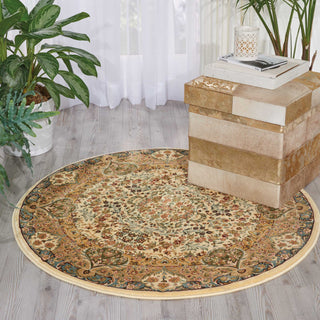 Nourison Antiquities ANT05 Stately Empire Ivory Area Rug by Kathy Ireland 4' Round