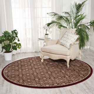 Nourison Ki11 Antiquities ANT08 Burgundy Area Rug by Kathy Ireland 8' Round