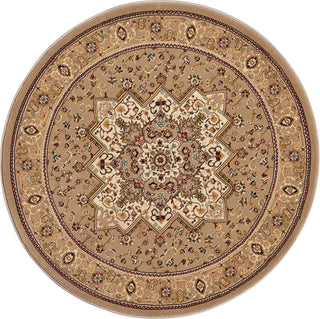 Nourison Ki11 Antiquities ANT09 Beige Area Rug by Kathy Ireland 3'9'' X 3'9'' Round