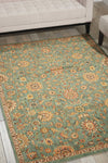 Nourison Ancient Times BAB05 Treasures Teal Area Rug by Kathy Ireland 6' X 8'