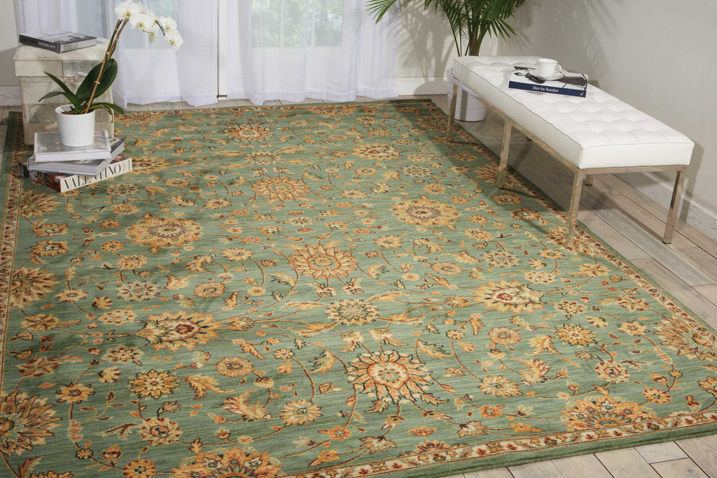 Nourison Ancient Times BAB05 Treasures Teal Area Rug by Kathy Ireland Room Image Feature