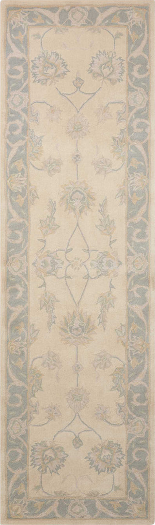 Nourison Royal Serenity SER01 Hyde Park Ivory Blue Area Rug by Kathy Ireland 2'3'' X 8' Runner