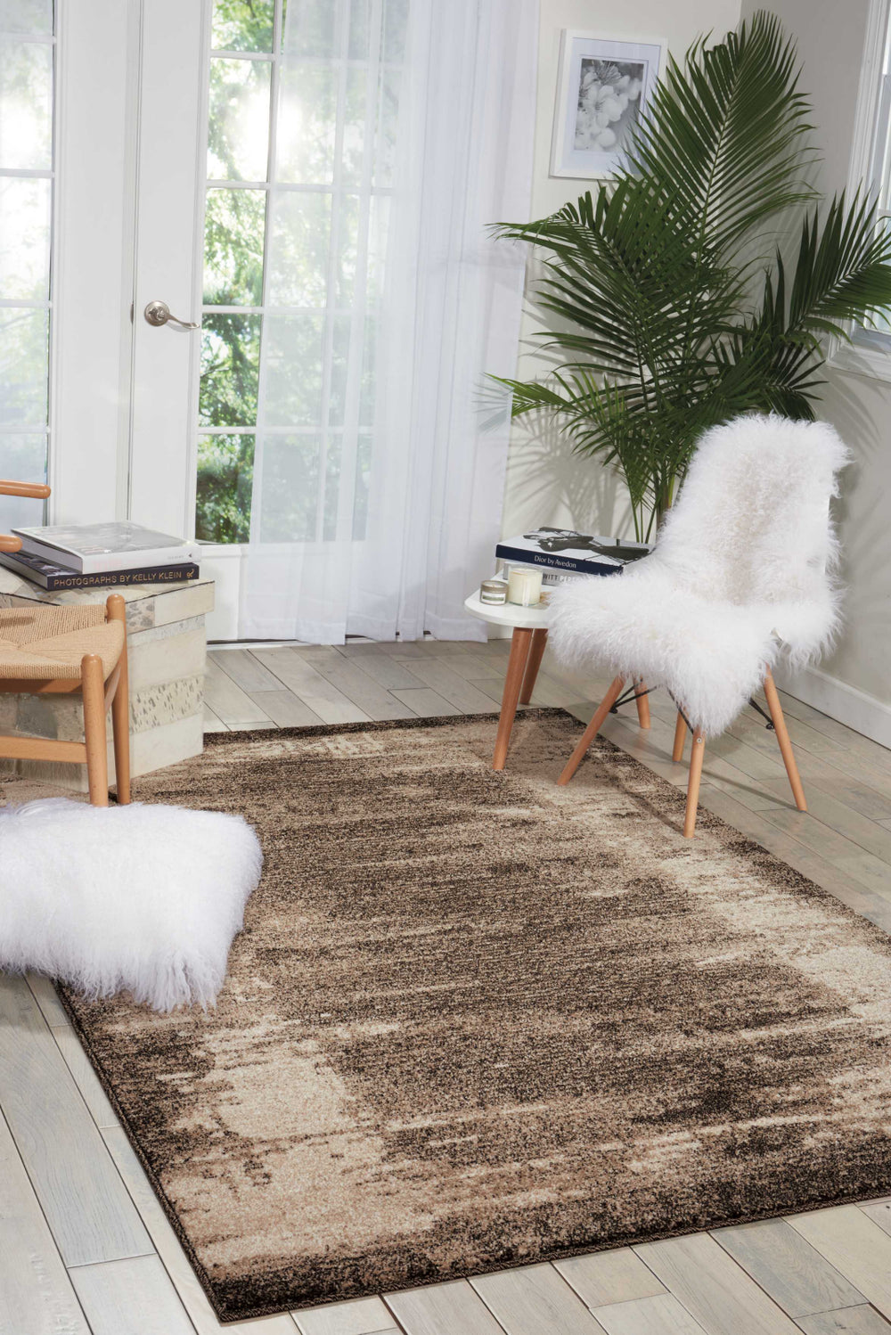 Nourison Illusion KI242 Mocha Area Rug by Kathy Ireland Room Image Feature