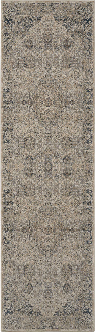 Nourison Ki25 Malta MAI01 Ivory Blue Area Rug by Kathy Ireland 2'2'' X 7'7'' Runner