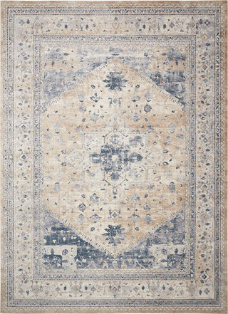 Nourison Ki25 Malta MAI02 Beige Blue Area Rug by Kathy Ireland 8' X 11'