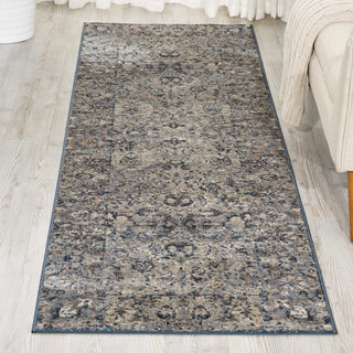 Nourison Ki25 Malta MAI03 Slate Area Rug by Kathy Ireland 2' X 8'