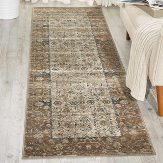 Nourison Ki25 Malta MAI04 Taupe Area Rug by Kathy Ireland 2' X 8'