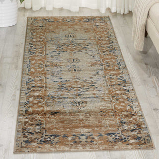 Nourison Ki25 Malta MAI05 Taupe Area Rug by Kathy Ireland 2' X 8'