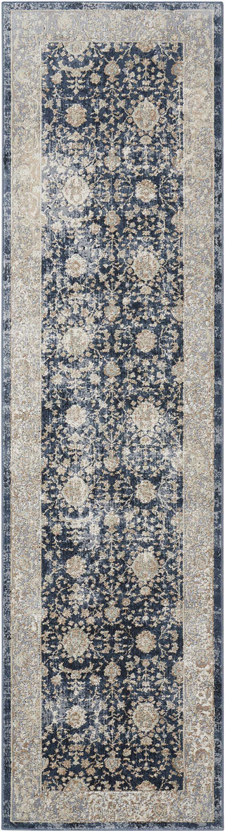 Nourison Ki25 Malta MAI07 Navy Area Rug by Kathy Ireland 2'2'' X 7'7'' Runner