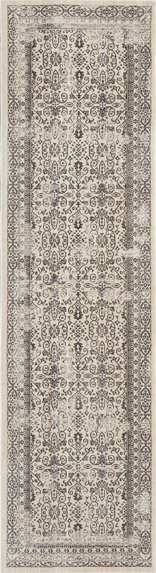 Nourison Ki34 Silver Screen KI342 Grey Area Rug by Kathy Ireland 2'2'' X 7'6'' Runner