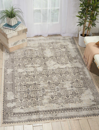 Nourison Ki34 Silver Screen KI342 Grey Area Rug by Kathy Ireland Room Scene 2