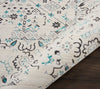 Nourison Ki34 Silver Screen KI343 Ivory/Teal Area Rug by Kathy Ireland Pile
