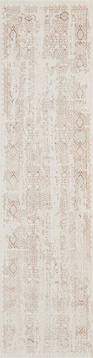 Nourison Ki34 Silver Screen KI344 Ivory/Mocha Area Rug by Kathy Ireland 2'2'' X 7'6'' Runner